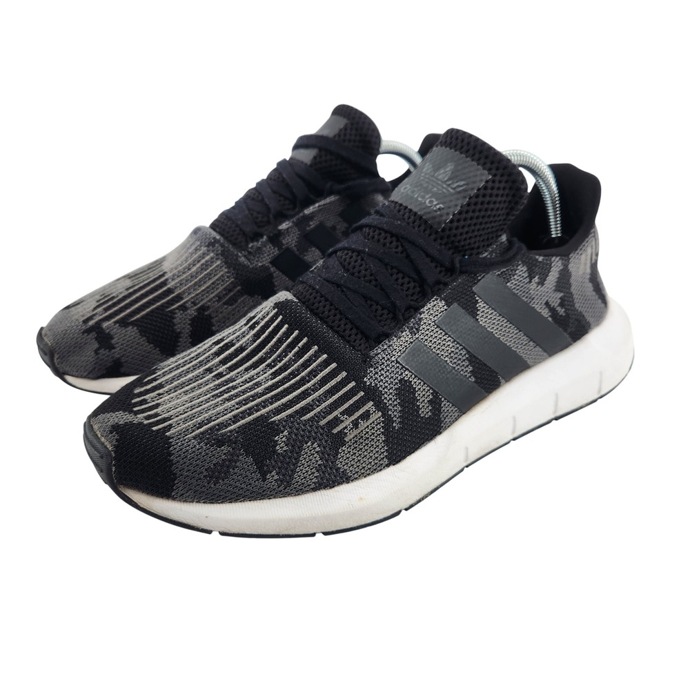 Adidas Swift Run Camo Mens 10 Black Grey BD7977 Athleisure Sneakers No Insoles